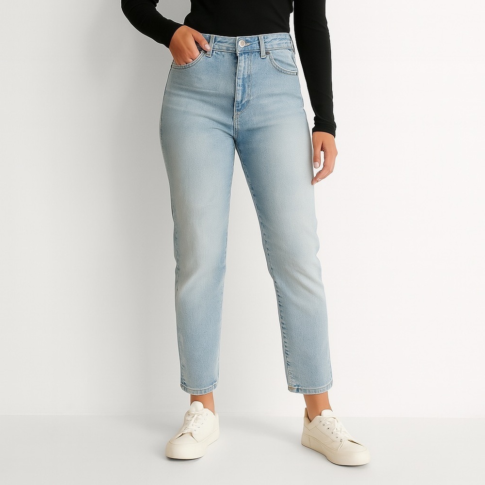 Garage Blue Midrise Skinny Jeans with Distressed Look